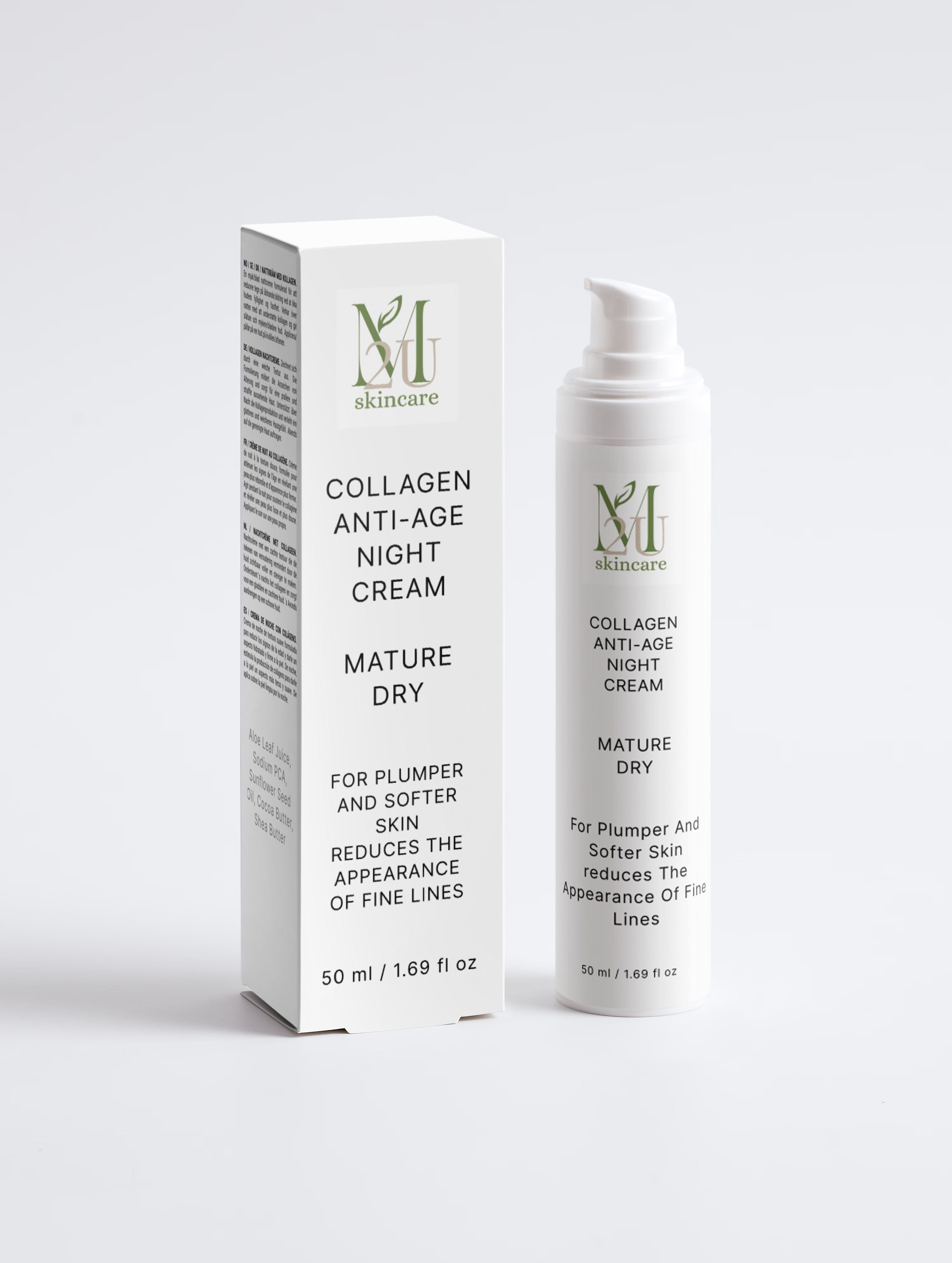 Anti-Age Collagen Night Cream/ Mature skin /M2U SKINCARE