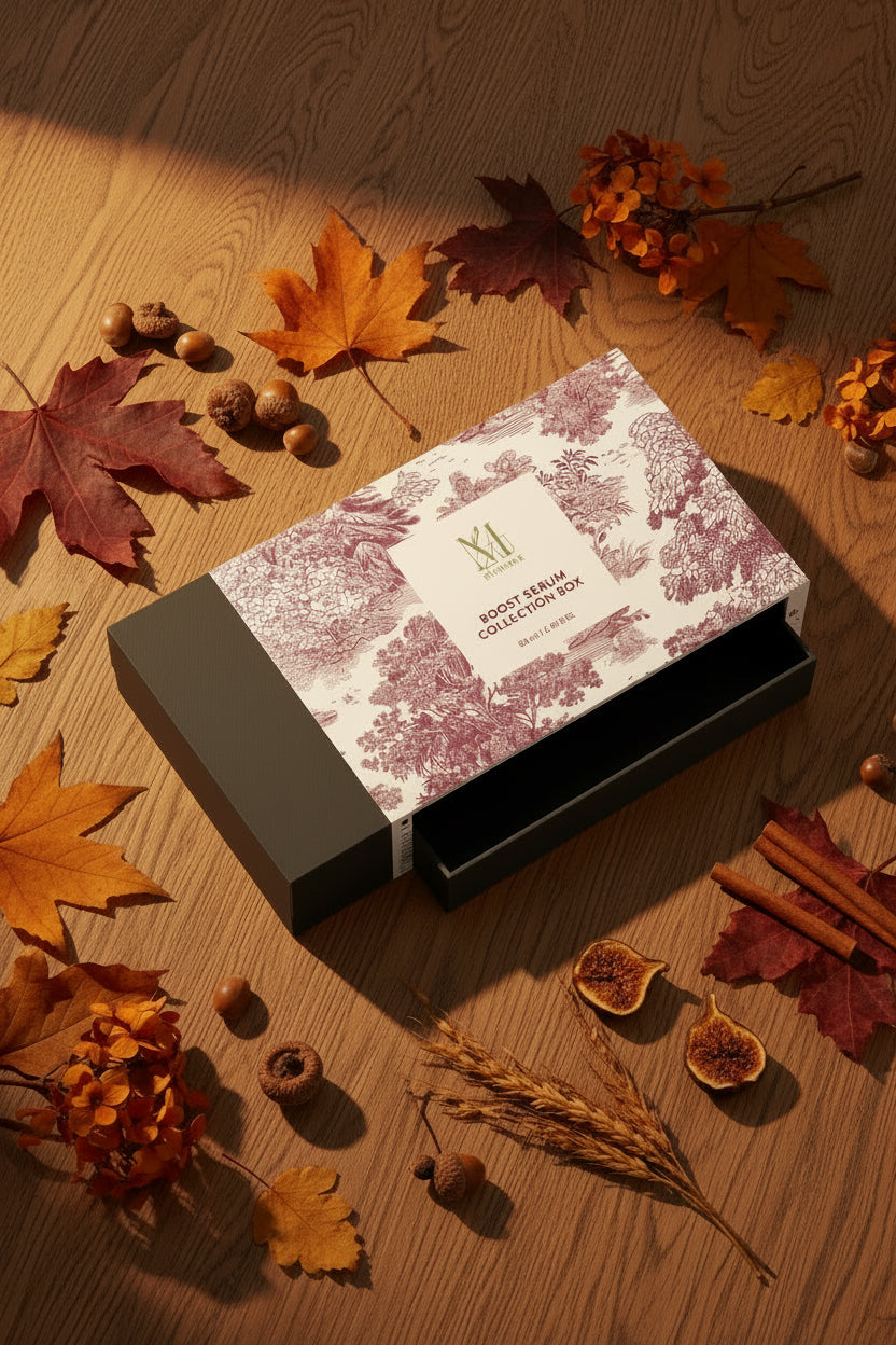 Lunessio product packaging with floral design on a white background