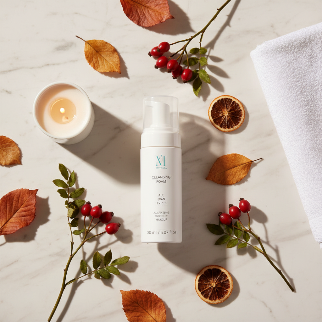 Gentle Cleansing Foaming Wash autumn flat-lay