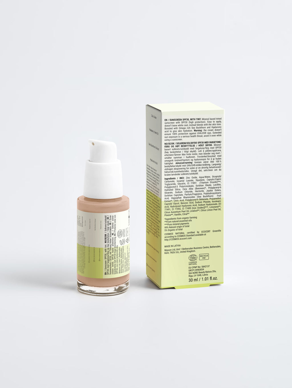 Sunscreen SPF30, with tint